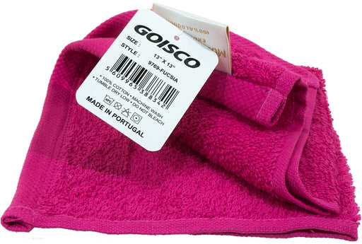 Goisco Facial Towel 100% Cotton 13 x 13 inch, Fucsia, 380 gr