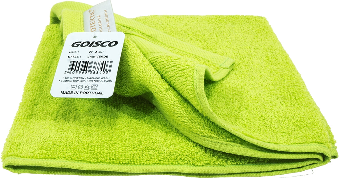 Goisco Hand Towel 100% Cotton 20 x 39 inch, Green, 380 gr