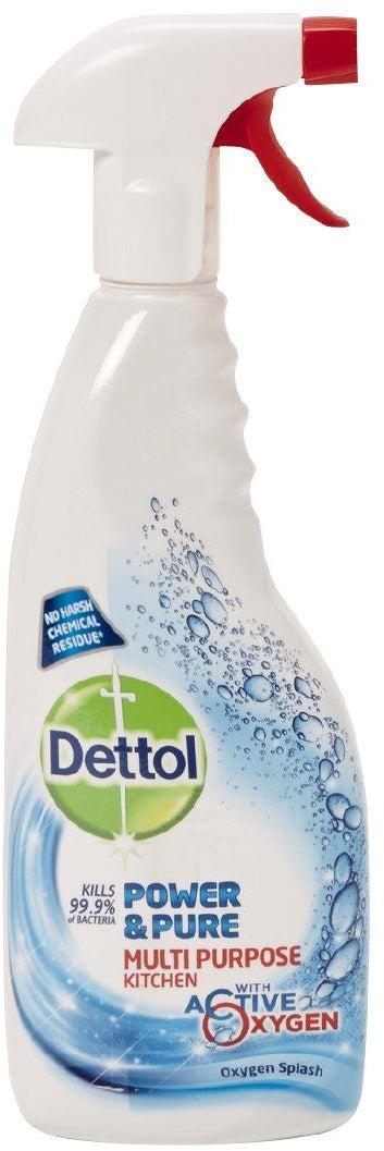 Dettol Power & Pure Kitchen Cleaner Spray, Kills 99.9% Bacteria, 750 ml