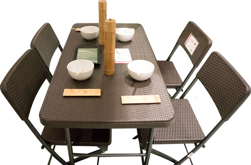 Goisco Rattan Table, Brown, 4 ft