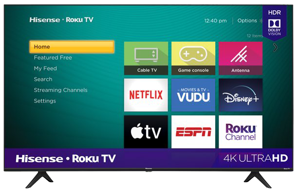 Hisense 58" Class 4K UHD LED Roku Smart TV HDR 58R6E, 1 pc