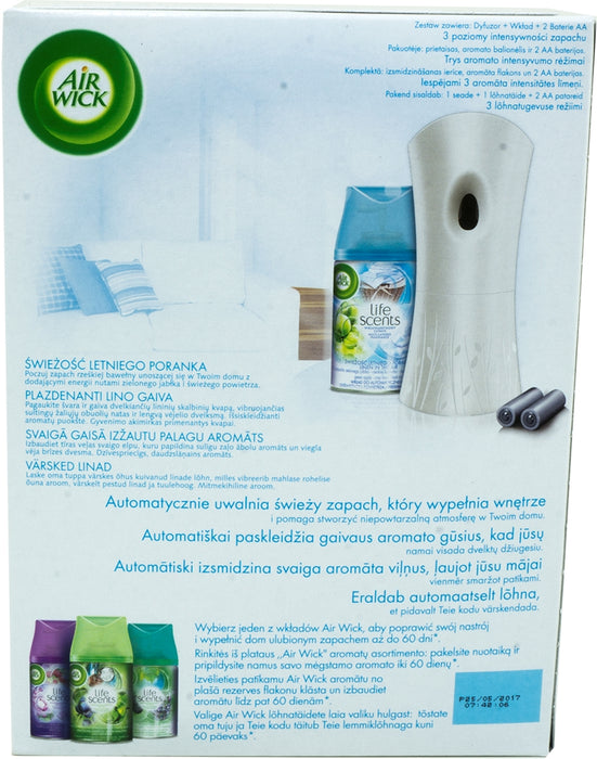 Air Wick Freshmatic Life Scents Starter Kit, Linen in the Air, 4 ct