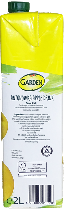 Garden Yellow Apple Juice, 2 L