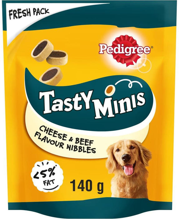 Pedigree Tasty Mini's Cheese & Beef Dog Treats, 140 gr