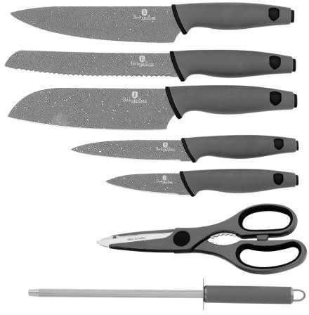 Berlinger Haus 8-Piece Quality Knife Set with Acrylic Stand, Gray Black , 