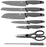 Berlinger Haus 8-Piece Quality Knife Set with Acrylic Stand, Gray Black , 