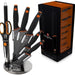 Berlinger Haus 8-Piece Quality Knife Set with Acrylic Stand, Black Orange , 