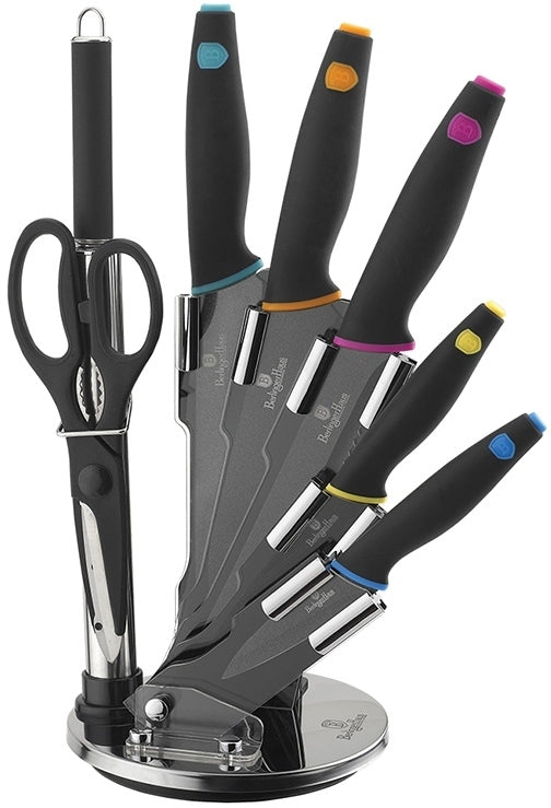 Berlinger Haus 8-Piece Quality Knife Set with Acrylic Stand, Multicolor, 