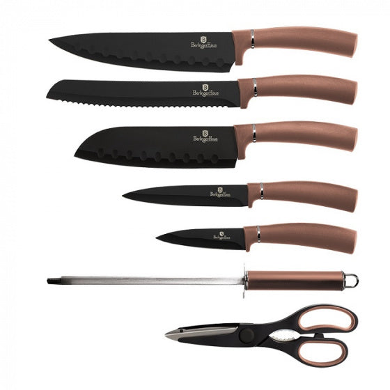 Berlinger Haus 8-Piece Knife Set With Stainless Steel Rose Gold , 8 pcs