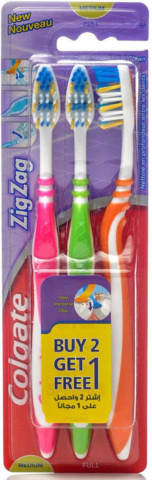 Colgate ZigZag Toothbrush Bonus Pack, 3 ct