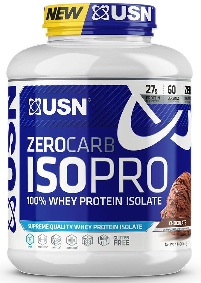 USN Zero Carb Iso Pro Whey Protein Isolate, Chocolate Flavor , 4 lbs