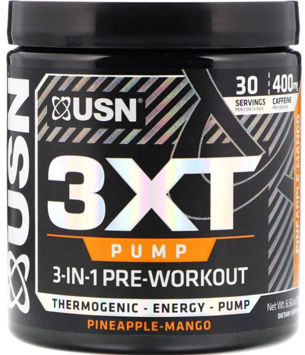 USN 3XT 3-in-1  Pre-Workout, Pineapple Mango Flavor , 186 gr