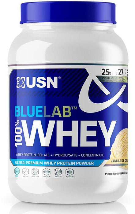 USN Blue Lab 100% Whey Protein Powder, Vanilla Ice Cream , 2 lbs