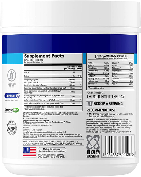 USN Weight Loss Collagen Supplement, White Peach Flavor , 210 gr