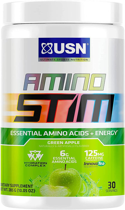 USN Amino Stim Essential Amino Acids + Energy, Green Apple Flavor, 285 gr