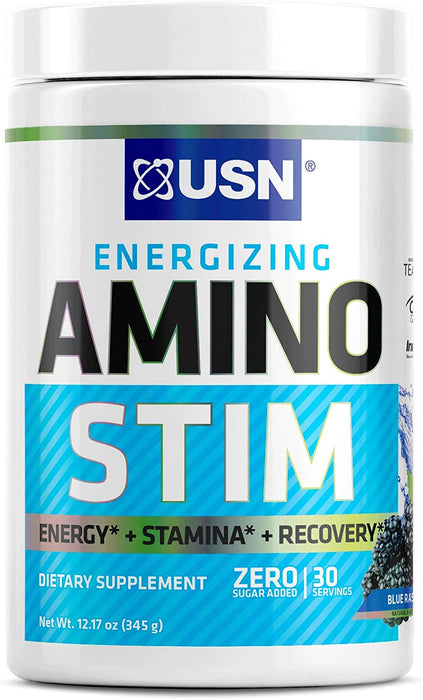 USN Energizing Amino Stim, Blue Raspberry Flavor, 345 gr