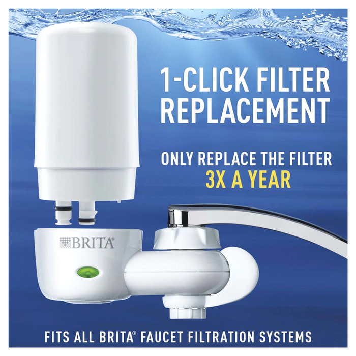 Brita Chrome Tape Water Filtration System Replacement Faucet Filters, 2-Pack, 2 ct