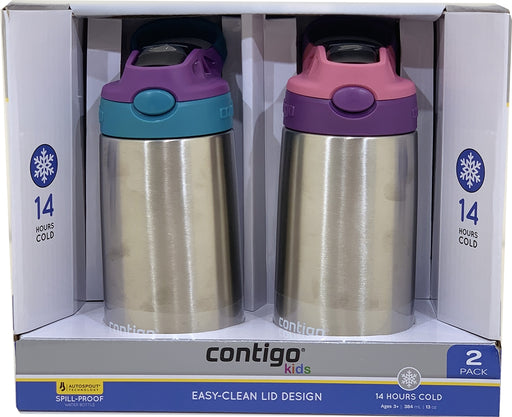 Contigo Kids Water Bottles, 2-Pack, 2 pcs