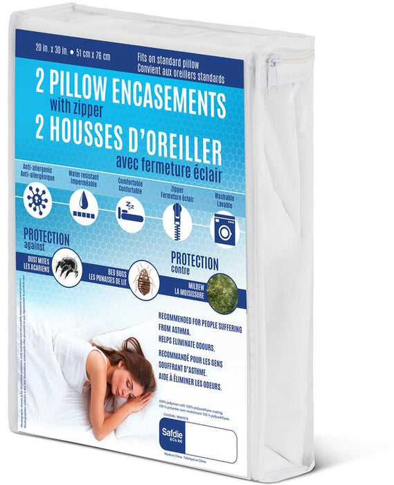 Safdie Standard/Twin Pillow Protector, 2-pack, 2 pcs