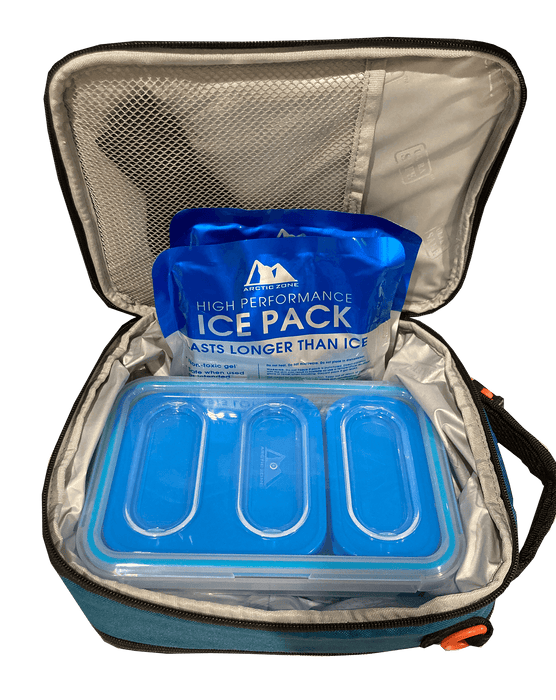 Arctic Zone Expandable Lunch Pack, Blue/orange, 1 ct