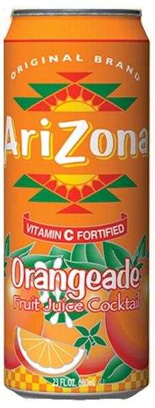 AriZona Orangeade Fruit Juice Cocktail, Vitamin C Fortified, 23 oz