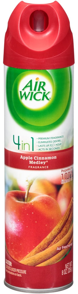 Air Wick 4 in 1 Air Freshener, Apple Cinnamon Medley Fragrance, 8 oz