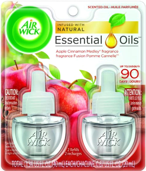 Air Wick Scented Oil Air Freshener Refill, Apple Cinnamon Medley, 2 x 20 ml