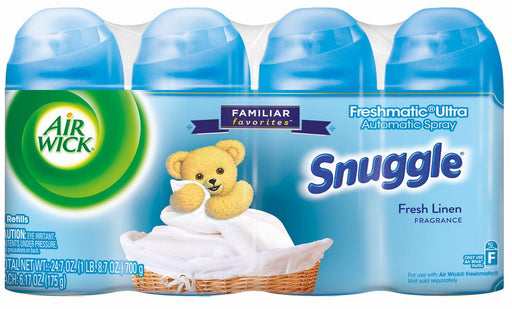 Air Wick Freshmatic Ultra Refills, Snuggle Fresh Linen Fragrance, 4 x 6.17 oz