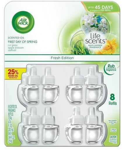 Air Wick Scented Oil Refills, First Day of Spring Fragrance, 8 ct