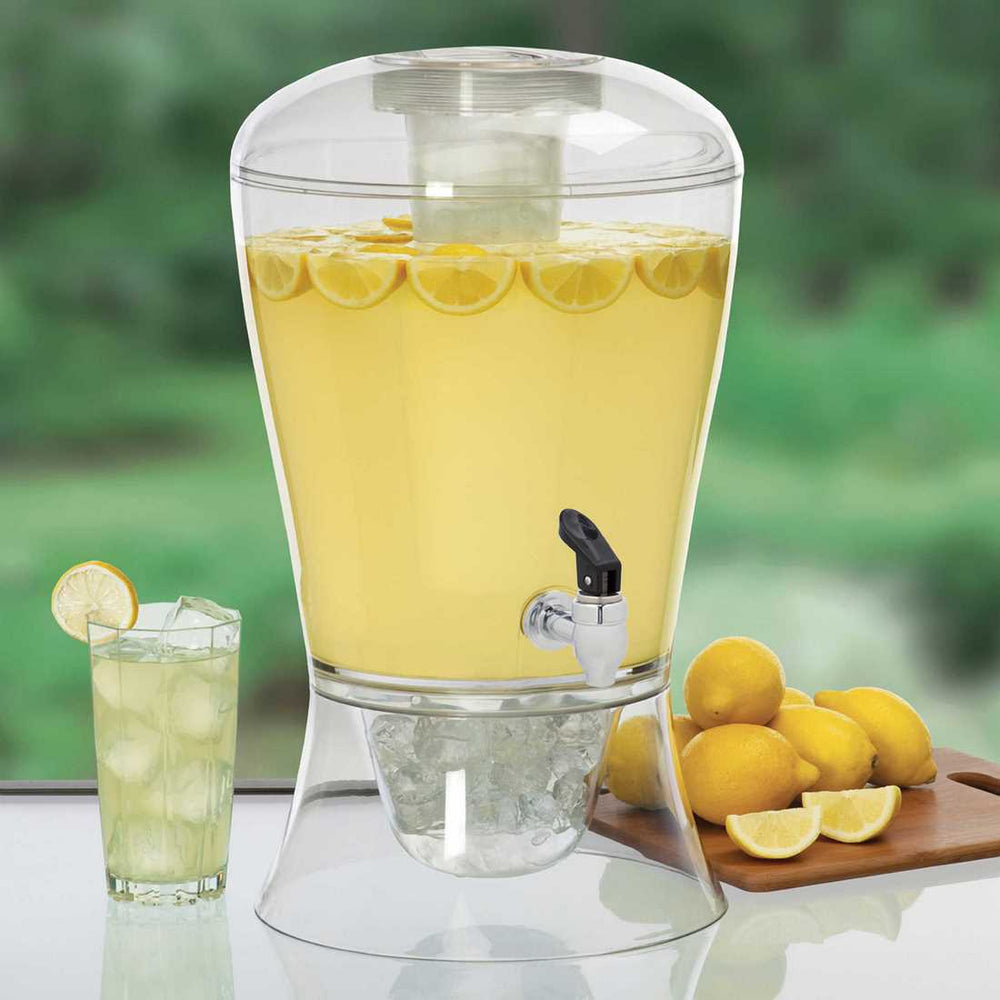 Summer Beverage Dispenser with Cooling Cylinder and Flavor Infuser, 2 ...