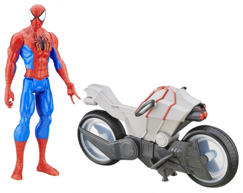 Hasbro Marvel Spider-Man with Spider Cycle, Titan Hero Series, — Goisco.com