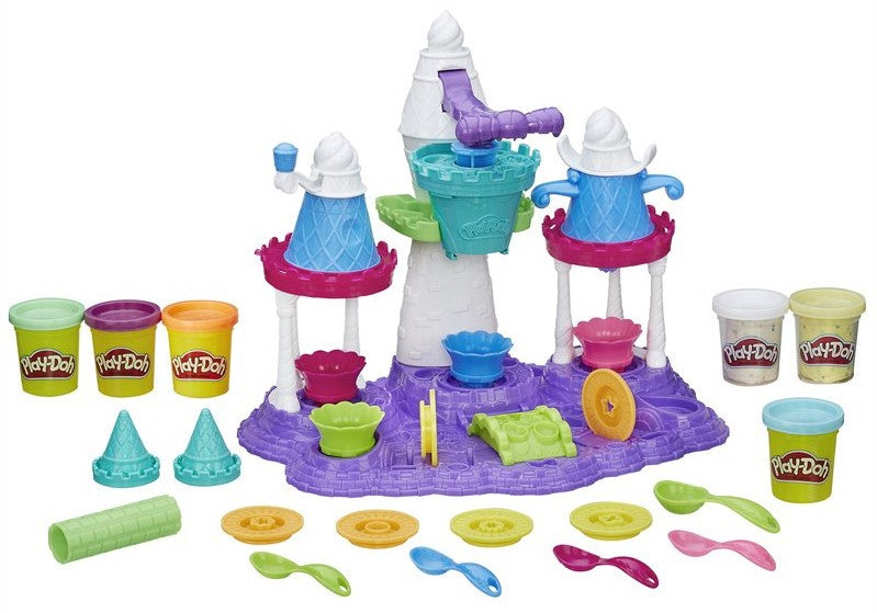 Hasbro Play-Doh Ice Cream Castle with 6 Clay Tubs, 