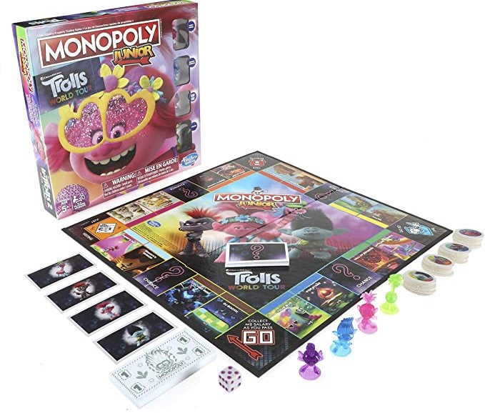 Hasbro Monopoly Junior Board Game, Trolls 2 Edition