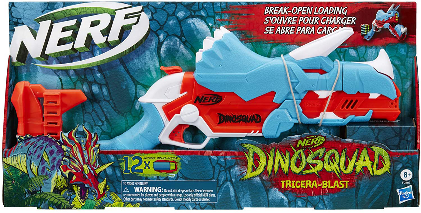 NERF DinoSquad Tricera-Blast Dart Blaster, 13 pcs