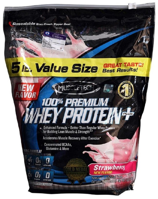 MuscleTech 100% Premium Whey Protein Powder, Strawberry, 5 lbs