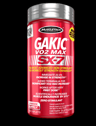 Muscletech Gakic VO2 Max SX-7 Most Advanced Non-Stimulant Pre-Workout Capsules, 128 ct