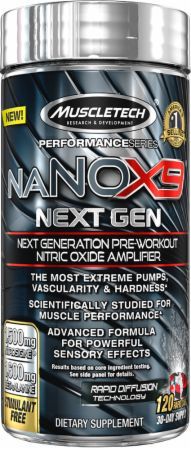 Muscletech Nanox9 Next Generation Pre-Workout Nitric oxide Amplifier Capsules, 120 ct