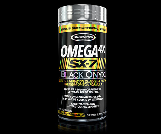 Muscletech Omega SX-7 Black Onyx Quad-Strength Premium Omega Formula Softgels, 100 ct