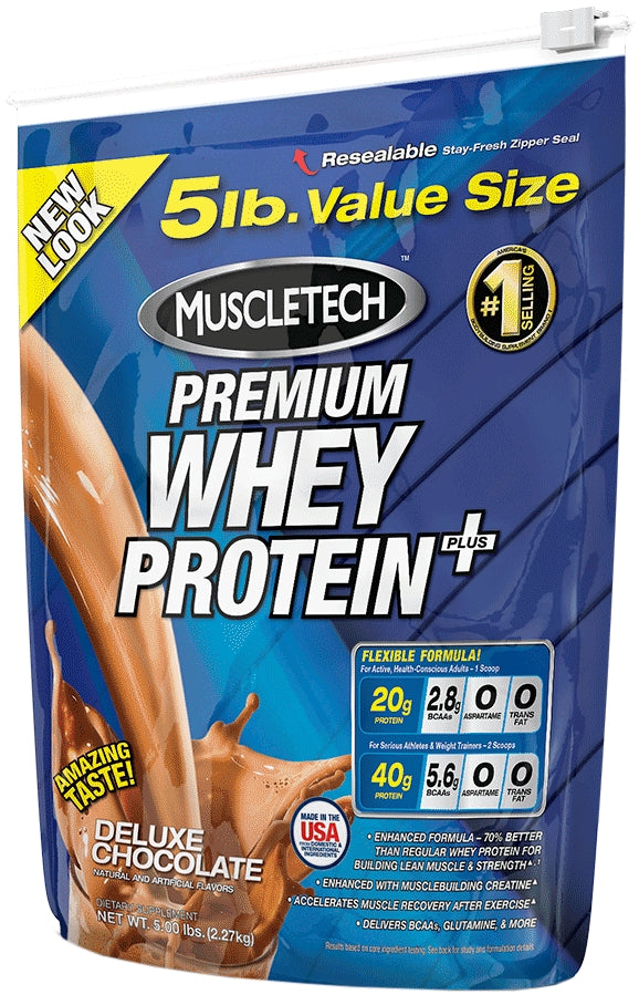 MuscleTech 100% Premium Whey Protein, Deluxe Chocolate, 5 lbs