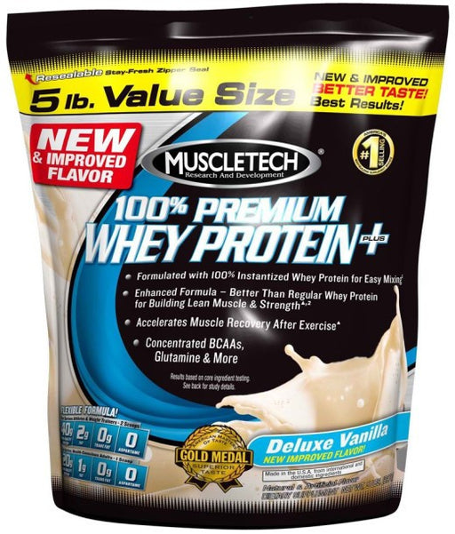 MuscleTech 100% Premium Whey Protein Powder, Deluxe Vanilla, 5 lbs