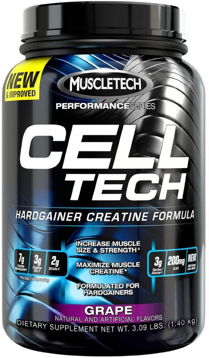 MuscleTech Cell-Tech Hardgainer Creatine Formula, Grape, 3 lbs