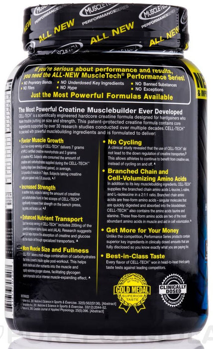 MuscleTech Cell-Tech Hardgainer Creatine Formula, Grape, 3 lbs