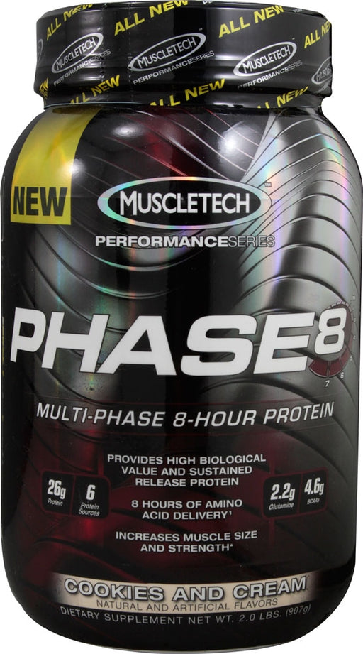 MuscleTech Multi-Phase 8-Hour Protein, Cookies and Cream, 2 lbs