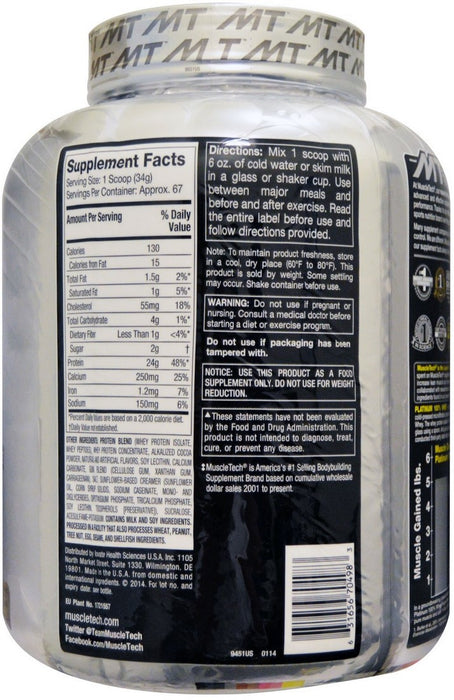 MuscleTech Essential Whey Protein Isolate & Peptides, Milk Chocolate Supreme, 5.03 lbs