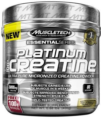 Muscletech Platinum 100% Creatine  Ultra Pure Micronized Creatine Powder, 0.89 lbs