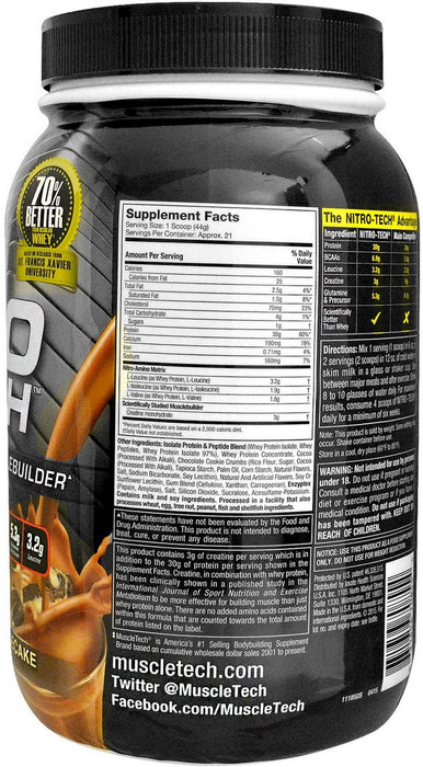 Muscletech Nitro-Tech Whey Isolate and Lean Musclebuilder, Decadent Brownie Cheesecake, Limited Edition, 2 lbs