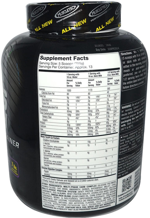 Muscletech Mass-Tech Scientifically Superior Mass Gainer, Cookies and Cream, 7 lbs