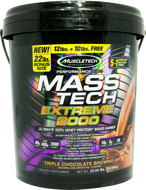 Muscletech Mass-Tech Scientifically Superior Mass Gainer, Chocolate, 22 lbs