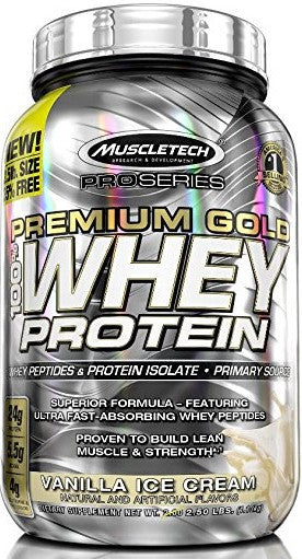 MuscleTech Premium Gold 100% Whey Protein, 2.5 lbs