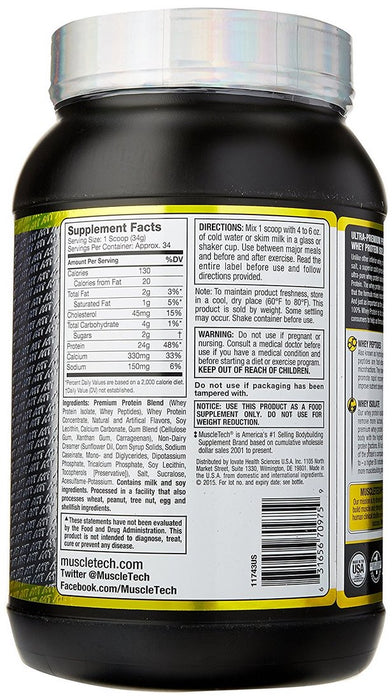MuscleTech Premium Gold 100% Whey Protein, 2.5 lbs